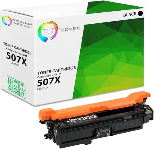 TCT 507X Black Toner Cartridge - Compatible Replacement for HP 507X CE400X Works with HP Laserjet Enterprise M551 M575, Pro M570 M570DW Printers (11,000 Pages)