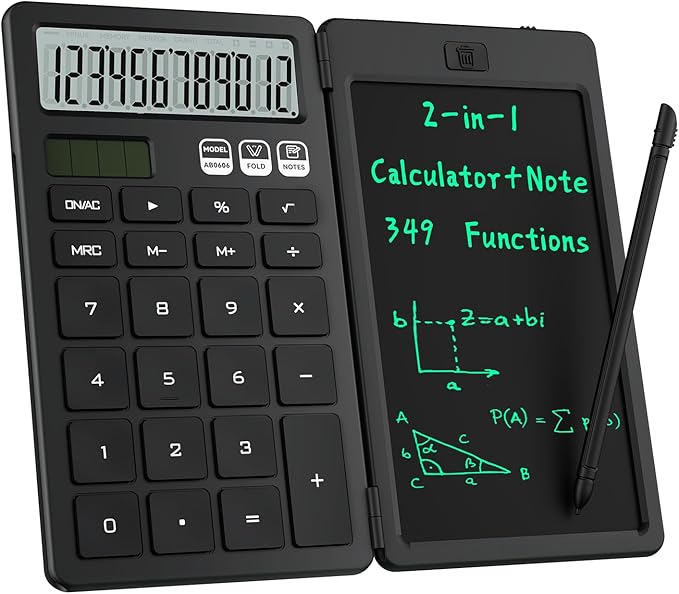 Desk Calculator with Erasable LCD Notepad Calculators ROATEE Desktop Basic Calculators for Middle School Cute Pocket Simple Calculator Office Desk Accessories Supplies Home Office Essential Big Button