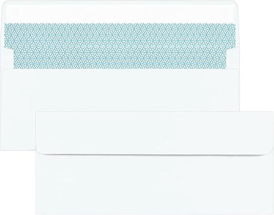 50 Pack White #10 Business Envelopes, Standard Envelopes Self Seal, 4 1/8 x 9 1/2 Inch Letter Size Business Mailing Envelopes for Checks Invoices Statements Baby Shower Wedding Birthday