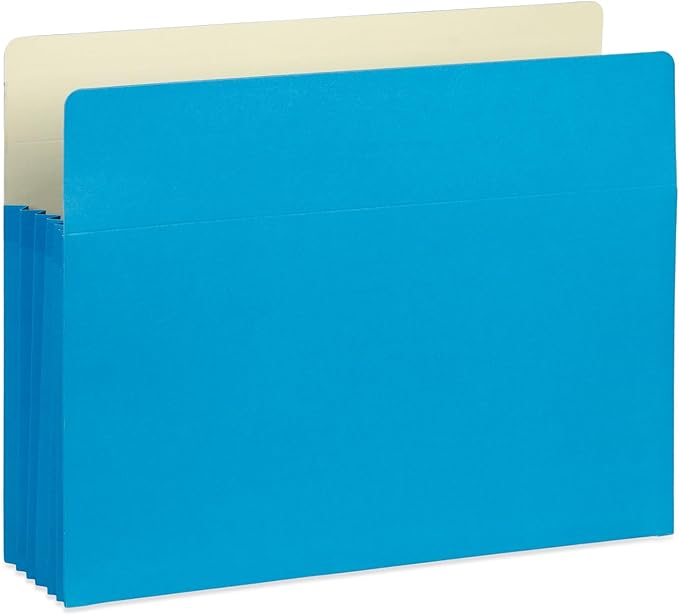 Blue Summit 10 Expanding File Pockets, Accordion File Folders Letter Size, 5.25” Expandable Pockets, Assorted Colors