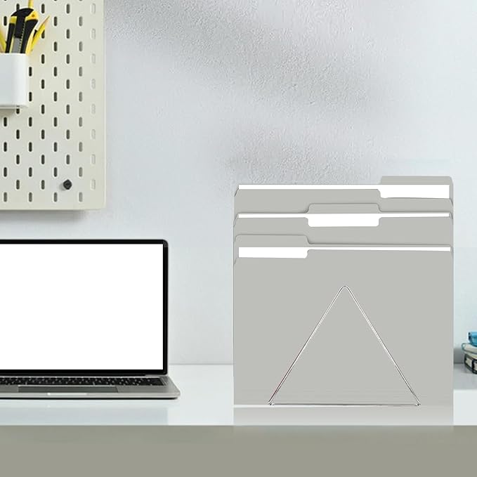 File Folder, RAZCC 100 Pack 1/3 Cut Tab File Folders Letter Size, Grey, Folders with Tab, Great for Organizing and Easy File Storage