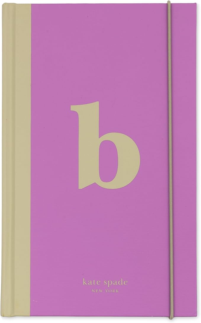 kate spade new york Just Mine Notebook Journal, Monogram Cloth Hardcover Journal, 8.25" x 5.25", Diary Includes 168 Lined Pages, (B)