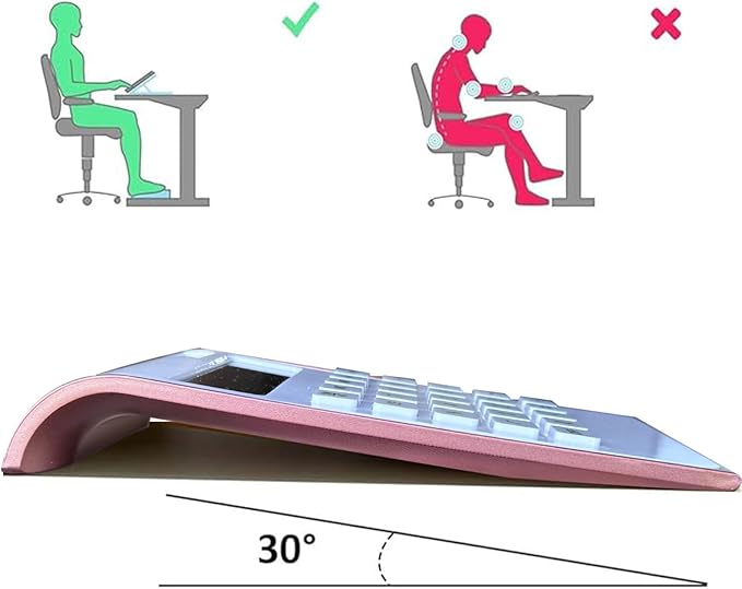 Solar Gold Calculator Standard Function Desktop Calculator LCD 10-Digit Desktop Calculator for Office, Home (Rosegold)