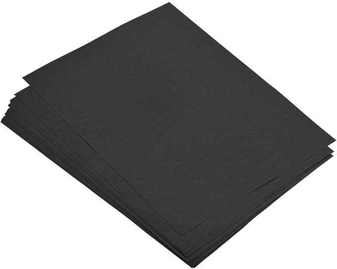 MECCANIXITY 50 Sheets Colored Copy Paper 8.3 x 5.8 Inch Printer Paper 80gsm Black for Office Printing, Document Copying, Invitations, Forms, Art Projects