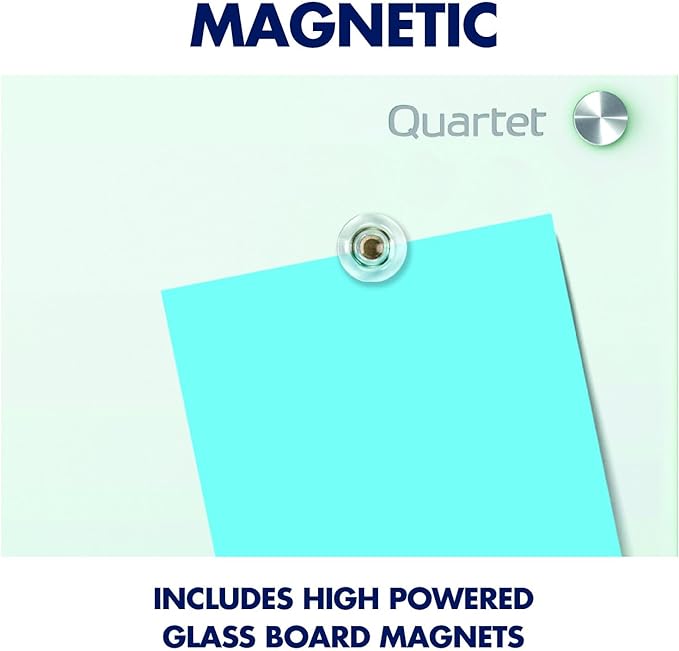 Quartet Magnetic Glass Dry Erase White Board, 36''W x 24''H Whiteboard, Infinity Frameless Mounting, White Surface (G3624W)