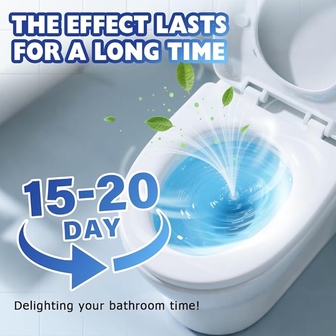 Automatic Toilet Bowl Cleaner, 2025 New Toilet Cleaning Tablets, Long Lasting Tank Cleaner for Bathroom, Convenient Blue Deodorizer, Easy Flush Cleaner Tablets for Home (10)