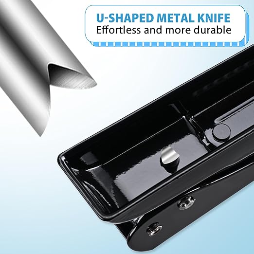 Single Hole Punch, 30 Sheet Capacity, Heavy Duty Paper Hole Puncher, 1/4" Hole Punches, 60% Labor Savings for for ID Cards, Chipboard Art Projects, Black