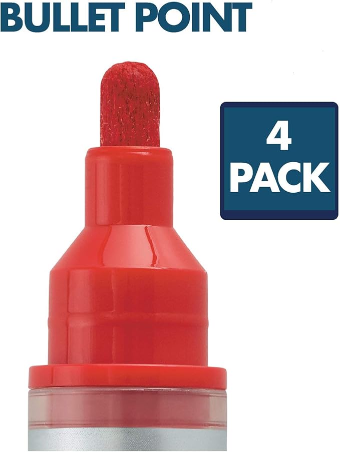 Quartet Glass Board Dry Erase Markers, Premium, Bullet Tip, Assorted Colors, 4 Pack (79552)