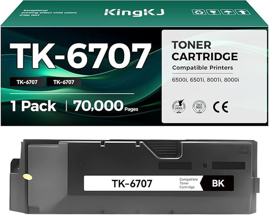 TK-6707 TK6707 Toner Cartridge Black 1-Pack High Capacity Replacement for Kyocera TK-6707 TK6707 1T02LF0US0 Compatible with Kyocera TASKalfa 6500i 8000i 6501i 8001i Printers Ink Copy (70,000 Pages)