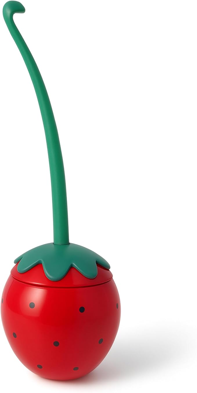 Deep & Sturdy Toilet Bowl Brush with Holder - Strawberry Bowl Brush - Durable Scrubbing - Toilet Cleaners - Household Essentials - Bathroom Cleaner - Cleaning Supplies - Household Supplies