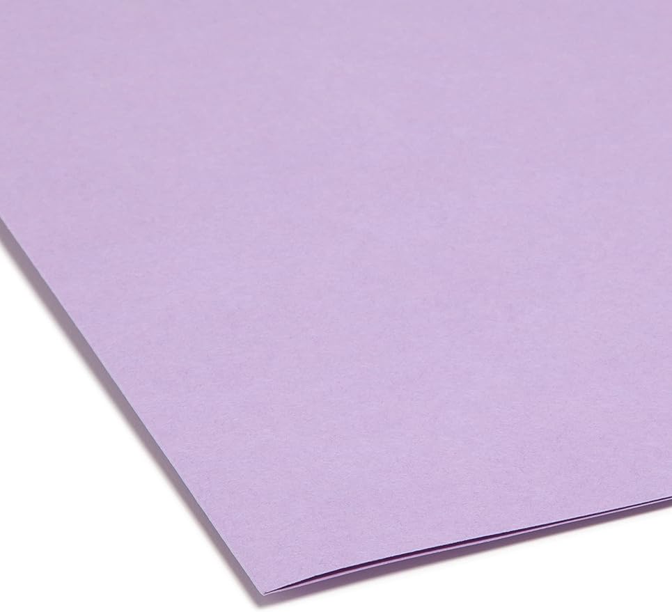 Smead File Folder, Reinforced 1/3-Cut Tab, Legal Size, Lavender, 100 per Box (17434)