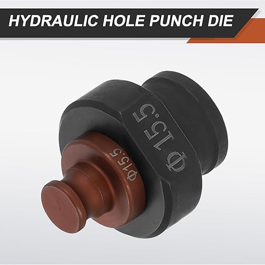 HARFINGTON Hydraulic Hole Punch Die 15.5mm Round Hole 40Cr Steel Electric Punching Kit for MHP-20 JP-20 Electric Punching Machine, Burgundy & Black