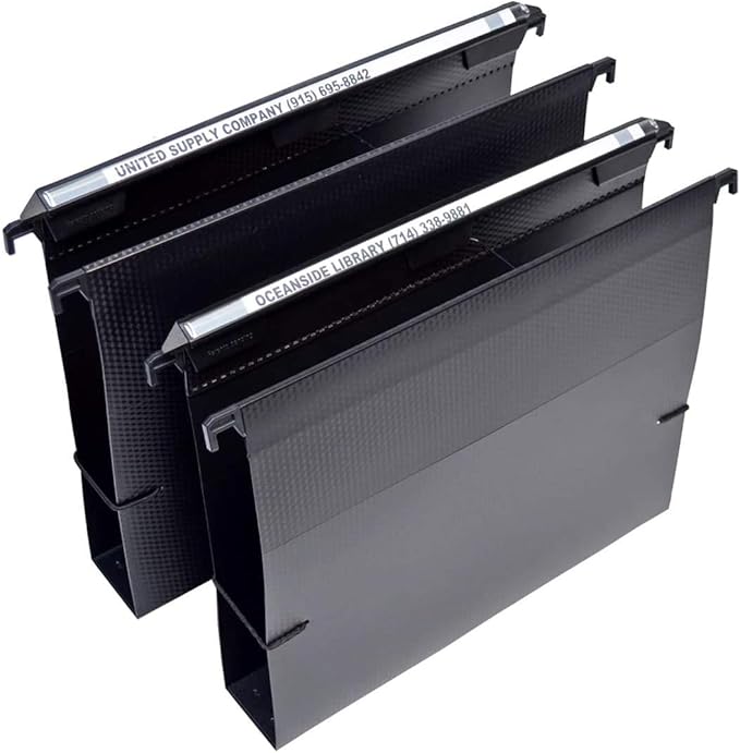 Ultimate Office MagniFile Hanging File Folders (Black, 2" Box Base, Set 2)