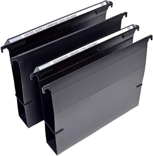 Ultimate Office MagniFile Hanging File Folders (Black, 2" Box Base, Set 2)