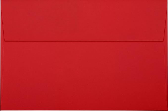 LUXPaper A9 Invitation Envelopes | Peel & Press | 5 3/4" x 8 3/4" | Ruby Red | 80lb. Text | 50 Qty