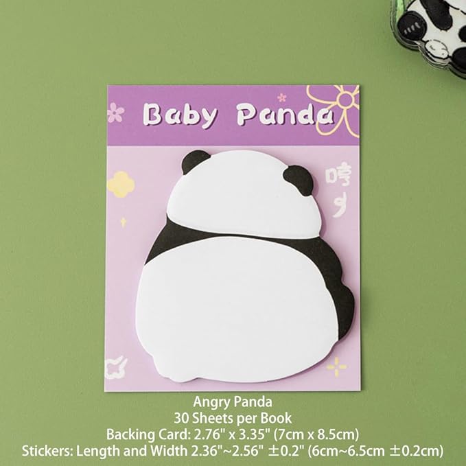 4 Adorable Panda Sticky Notes, Unique Styles, Fun Stationery Collection Add