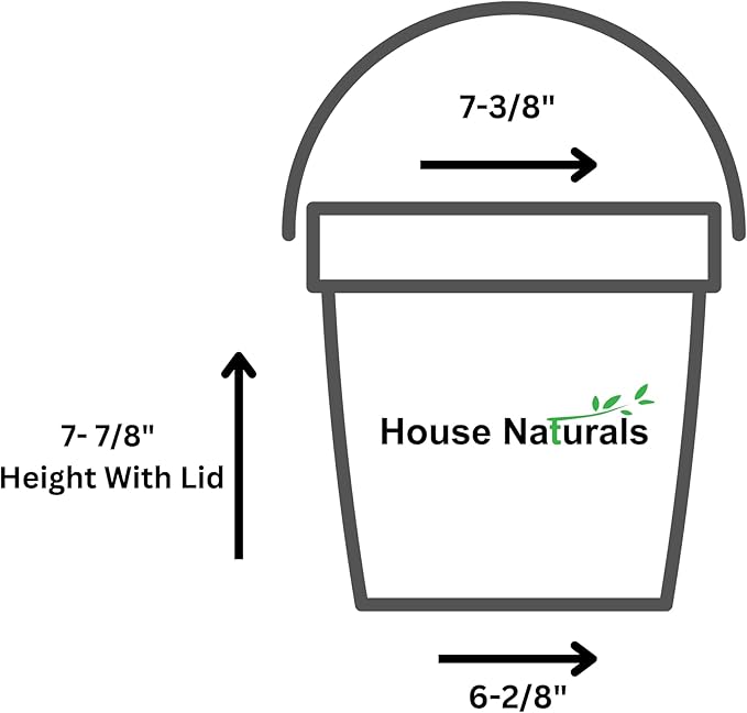House Naturals 1 Gallon Food Grade BPA Free Bucket Container with Lids (Pack of 5) Made in USA (5, White)