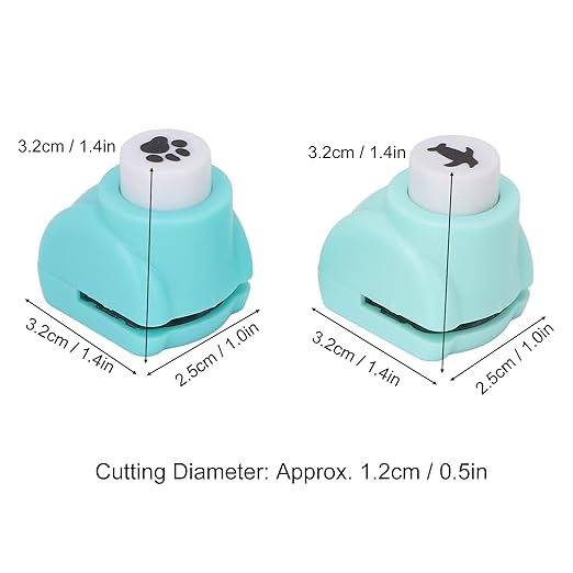 2Pcs Mini Shape Punches DIY Punching, Paper Punch Machines Drill Punch Craft Set Mini Paper Hole Punch Penguin Bear Shapes Punches for Paper Craft DIY Scrapbooking Supplies