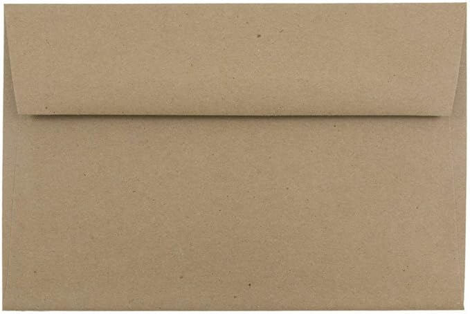 JAM PAPER A9 Premium Invitation Envelopes - 5 3/4 x 8 3/4 - Brown Kraft Paper Bag - Bulk 500/Box