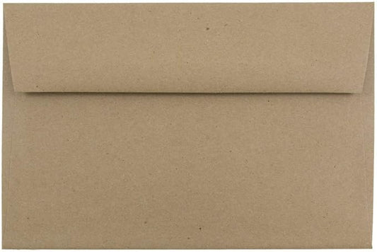 JAM PAPER A9 Premium Invitation Envelopes - 5 3/4 x 8 3/4 - Brown Kraft Paper Bag - Bulk 500/Box
