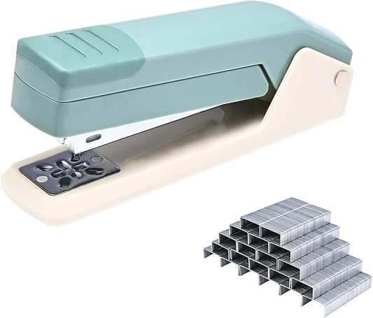 M&G Cute Swing-Arm Swivel Stapler with 1000 Staples, 360 Degree Rotate Desk Stapler, 25 Sheets Capacity, Jam Free, Desktop Stapler for Book and Booklet Binding (Green)