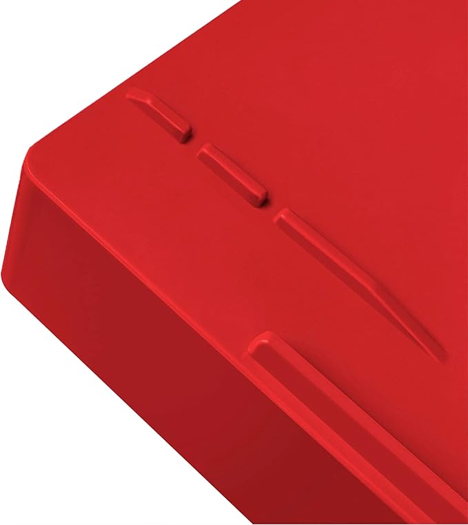 Acrimet Stackable Letter Tray 3 Tier Side Load, Plastic, Desktop File Organizer (Solid Red Color)