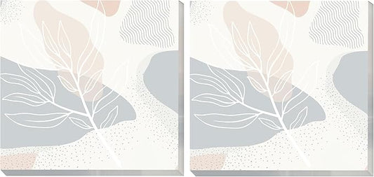 2 Pack Sticky Notes 3x3 Inches, Bright Cute Strong Sticking Power, Easy to Post for Home, Office, 80sheets/Pads, Leaves Abstract Decorative