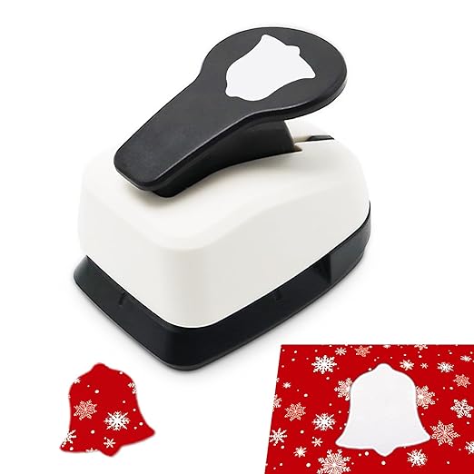 Christmas Punch 1 inch, Bell Punch for Paper Crafting, Bell Shape Hole Puncher for Crafts, Paper Punches for Christmas, Crafts Puncher for Handmade Scrapbook Cards
