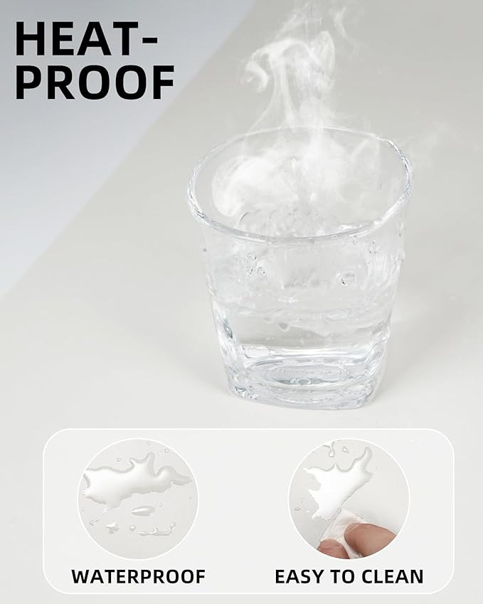 Large Desk Mat,55" x 17"Leather Desk Pad Protector,Large Mouse Pad,Office Desk Mat, Non-Slip PU Leather Desk Blotter, Laptop Desk Pad,Waterproof Desk Writing Pad for Office/Home/Decor(Ivory White)