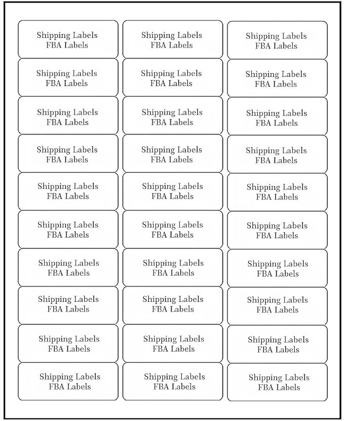 SJPACK 30-up Labels 60000 Stickers 2000 Sheets 2.625 x 1 FBA Address Labels White Mailing Labels for Laser and Injet Printers