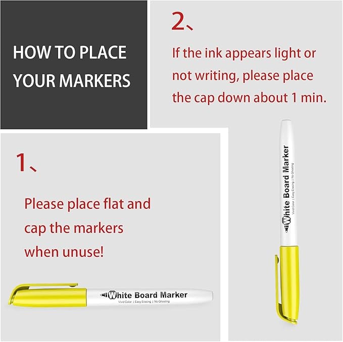 SFAIH Fine Tip Dry Erase Markers - 12 Pack Colored Whiteboard Erasable Markers Bulk for Kids Adults, Ideal for Classroom School Office Home Use on White Board, Non-Toxic Easy Clean