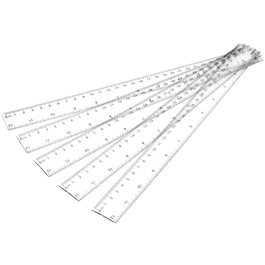 KEILEOHO 200 Pack 12 Inch Clear Plastic Ruler, Bulk Standard/Metric Straight Rulers, Transparent Rulers Measuring Tool for Classroom, Home, Office, Craft Room