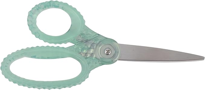 Westcott GEM Crystal-Design 7-Inch Pointed Student Scissors for Ages 12+, Classroom Essential with Comfortable Grip, Ideal for Left or Right Hand, Back to School, School Supplies, Green