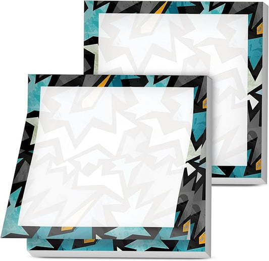 Sticky Notes, 2 Pads, 3x3 inches, Cute Colorful Fun Self-Stick Note Pads, Easy Post, Strong Adhesive Notepad Abstract Blue Stars