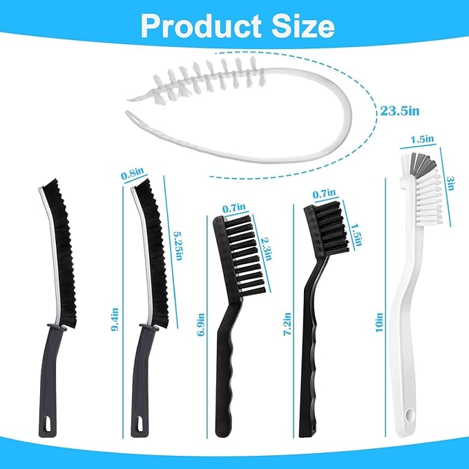 Washing Machine Cleaning Brush Kits,Front Load Washer Scrub Cleaner Tools Accessories-1 Pcs Drum Laundry Cleaner Brush and 5 Pcs Crevice Cleaning Brush for Tight Spaces and Washer Rubber Seal