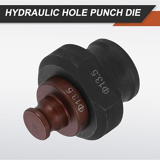 HARFINGTON Hydraulic Hole Punch Die 13.5mm Round Hole 40Cr Steel Electric Punching Kit for MHP-20 JP-20 Electric Punching Machine, Burgundy & Black