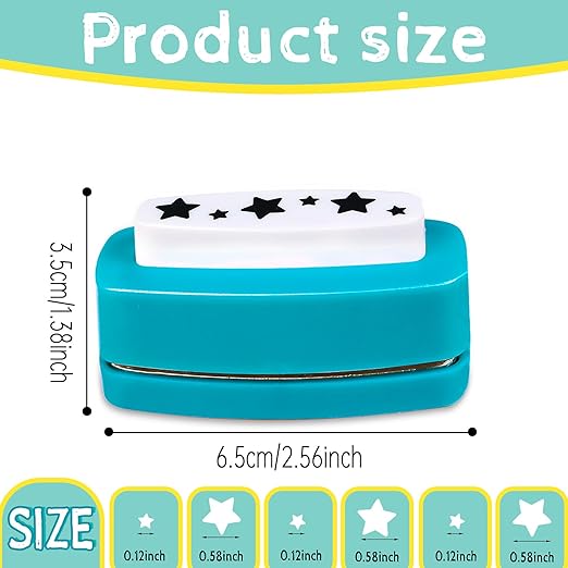 Star Paper Punch, Star Hole Punch for Crafting, Multiple Stars Punches for Paper Crafts, Stars Shaped Hole Punches, Starcut Puncher Crafts Puncher for Card Making, Scrapbooking