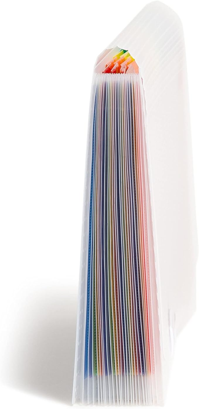 Smead Desktop Poly Expanding File Folder Organizer, Accordion File, Paper Document Storage, 24 Pockets, Flap and Cord Closure, Letter Size (70897)