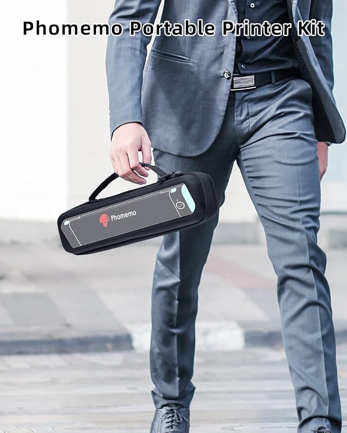 Phomemo Portable Printers Wireless for Travel - Bluetooth Thermal Printer Supports 8.5" X 11" Letter, Inkless Printer Compatible with Phone Laptop for Home Use Car Office School, Come with Carry Case