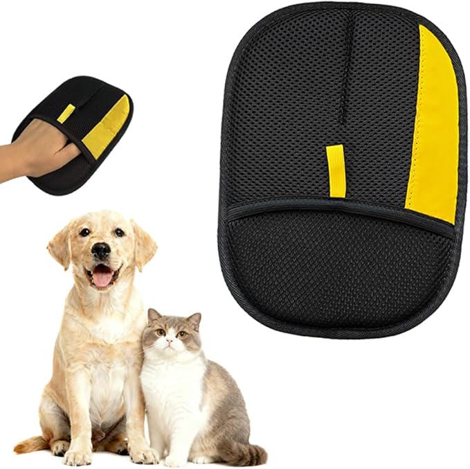 TTIIHOT Electrostatic Gloves for Pet Hair Removal: Gentle Efficient for Dogs & Cats - Machine Washable Soft Breathable Material Easy Hair Release - Dual Sided Design for Furniture Carpet Car Seats