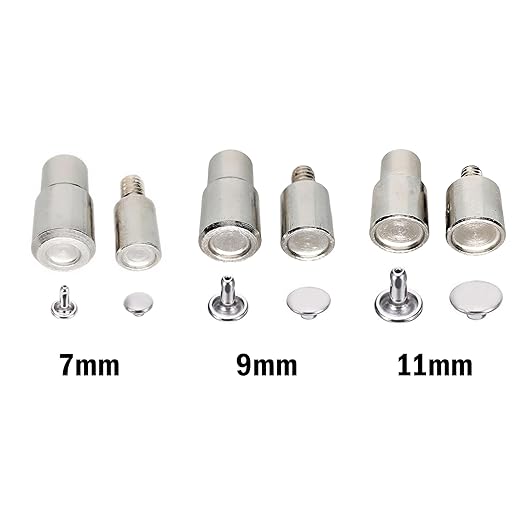 Snaps'N'Rivets Hand Press Kit with 2 Utility Snap Dies and 3 Double Capped Rivet Dies and 3 Hole Punches(Silver Gray Press)