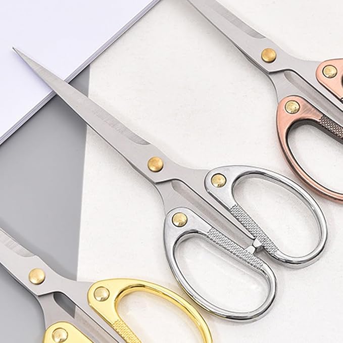 6.3" Small Sewing Scissors All Purpose Scissors Stainless Steel Tip Shears DIY Tools Office Scissor for Home Office School Sewing Fabric Handcraft Craft Art Work Needlework Daily Use Silver