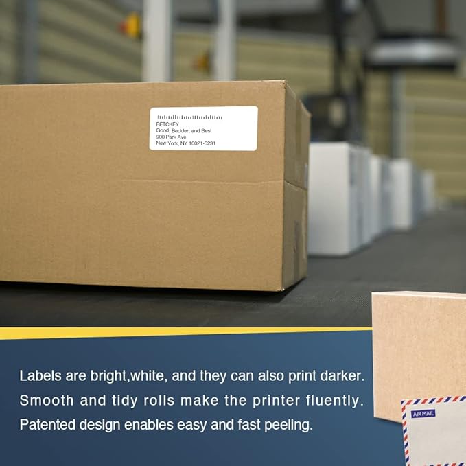 BETCKEY - Compatible Large Address Labels Replacement for Brother DK-1208 (1-1/2" x 3-1/2"), Use with Brother QL Label Printers [20 Rolls/8000 Labels]