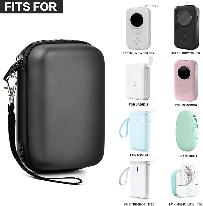 Labels Printer Case Compatible with COLORWING D30 Bluetooth Wireless Portable Labeling Printer Also for Phomemo D30 D35 for Memoking Mini Thermal Printing Sticker Storage Holder