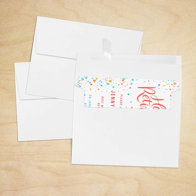 LUXPaper A7 Invitation Envelopes | Peel & Press | 5 1/4" x 7 1/4" | Bright White | 80lb. Text | 1,000 Qty