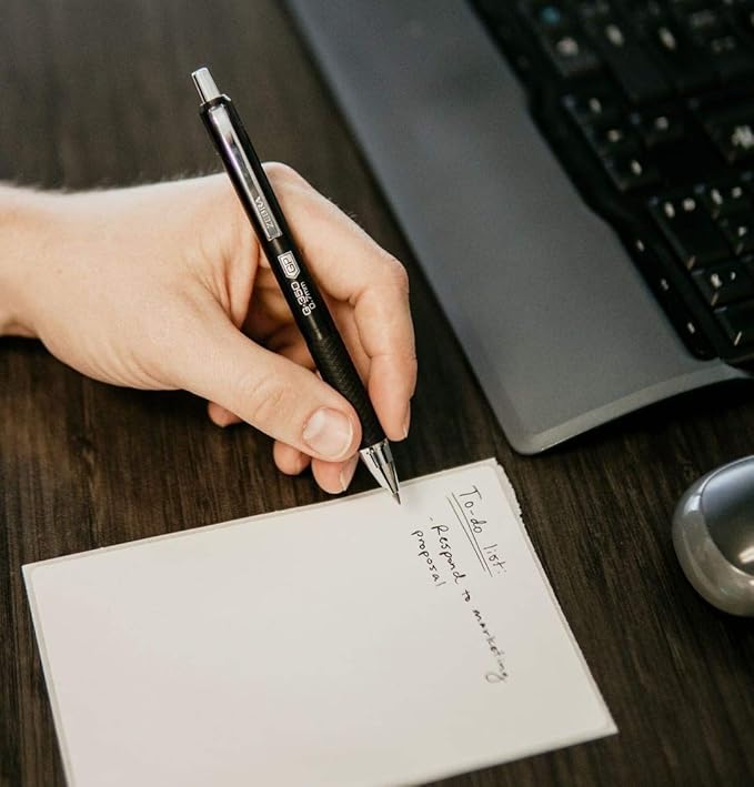 Zebra Pen G-350 Gel Pens 2-Pack, Black Ink, 0.7mm Medium Point, Crimson Red Premium Metal Barrel, Rapid Dry Ink, Textured Rubber Grip, Secure Metal Clip, Includes 2 Refills (40312)