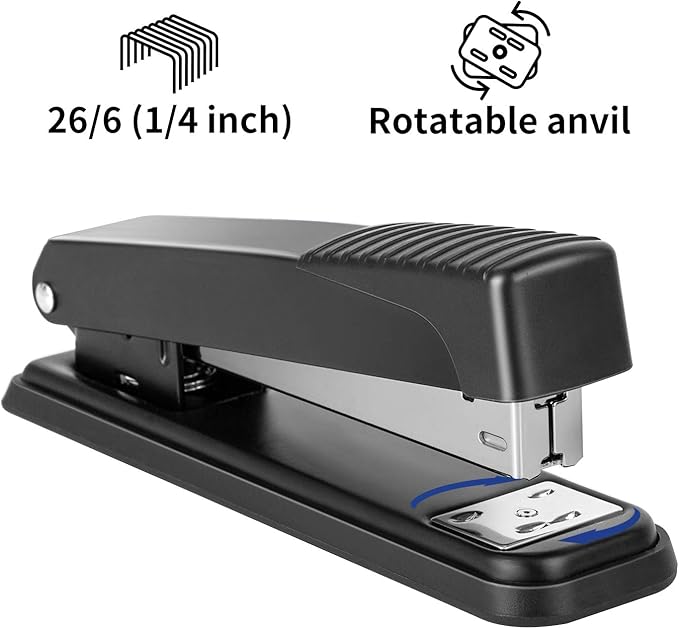 Amazon Basics Desktop Stapler, Full-Strip, 20 Sheet Capacity, Black, Pack of 12