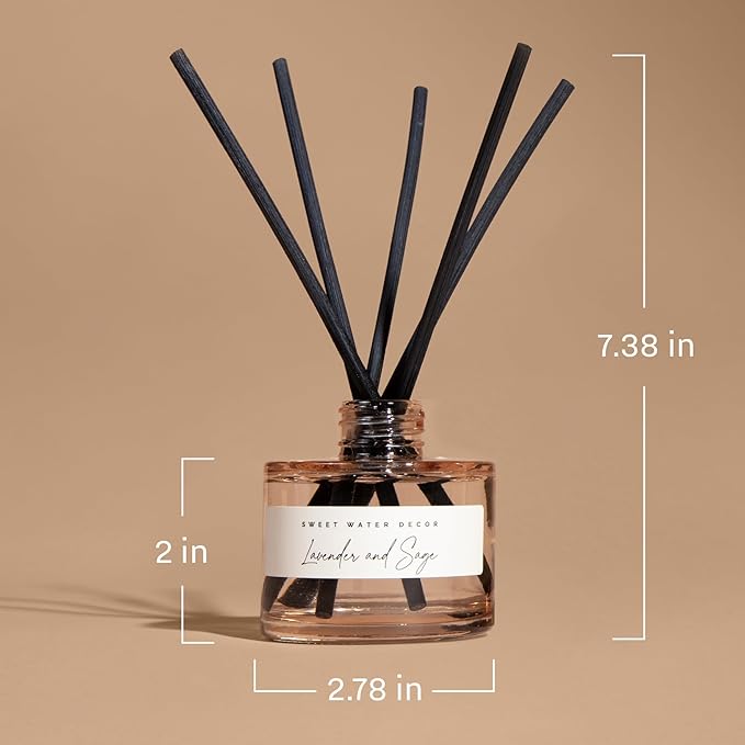 Sweet Water Decor Flower Shop Reed Diffuser – Room Decor Aesthetic with Long-Lasting Premium Fragrance of Bergamot Rind, Orange Blossom, Ylang Ylang, and Jasmine for 4 Months – Ideal for Home Decor