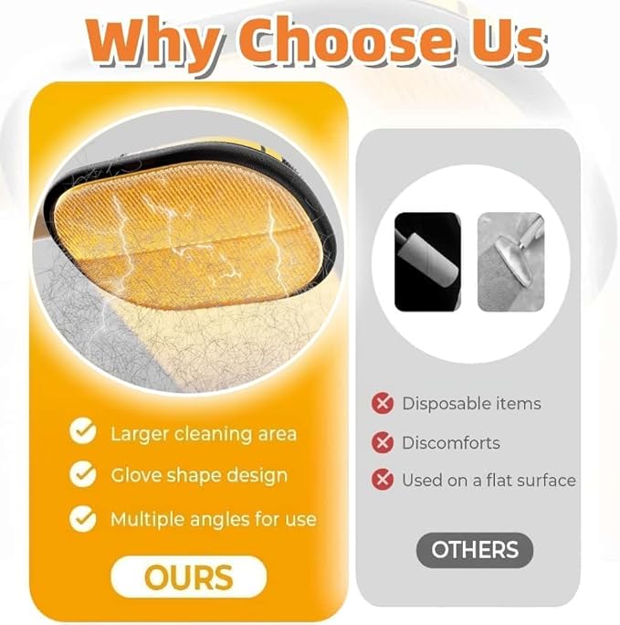 ZONCIHO Pet Hair Remover, Pet Hair Removal Gloves for Carpet, Couch, Furniture, Car Seat, Upgraded Pet Hair Removal Tool (2PCS)