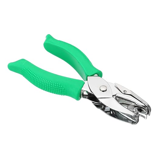PATIKIL 1/4" Star Single Hole Punch, Handheld Hole Puncher with Grip Metal Paper Puncher for DIY Craft Scrapbook Ticket Card, Green